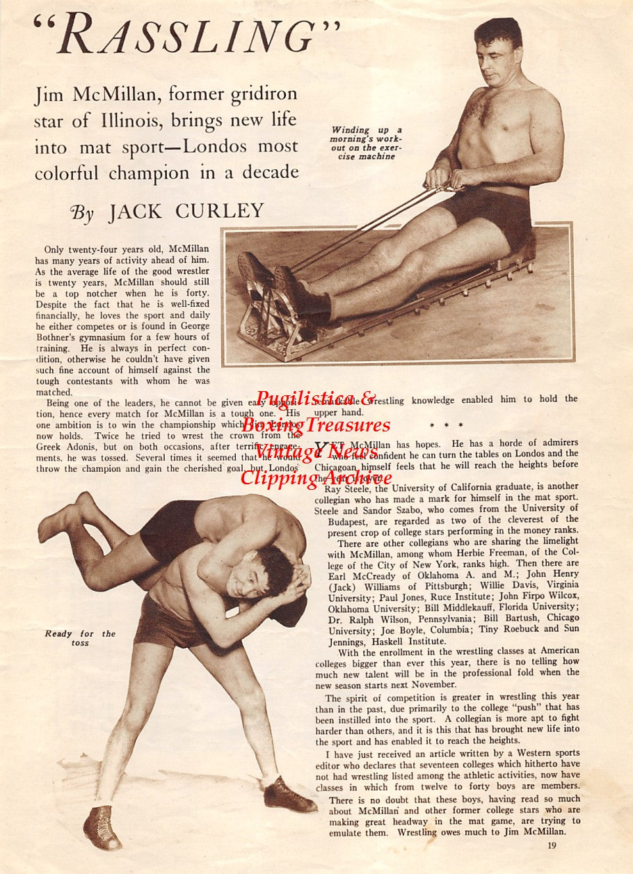 Boxing News Clipping #1870 - Jack Randall vs. Jack Martin, Jim McMillan