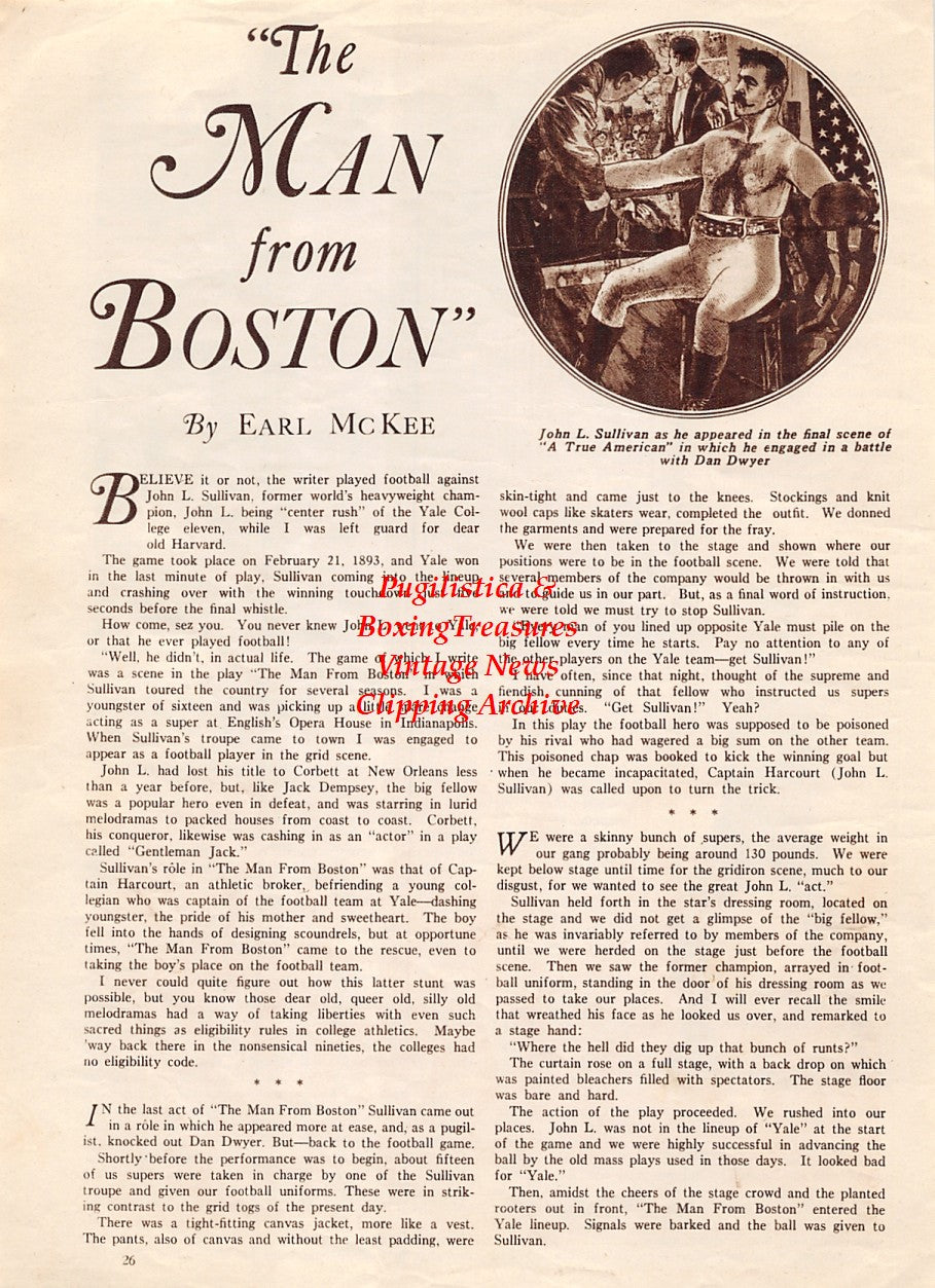 Boxing News Clipping #1873 - George Dixon vs. Abe Willis, Cal McCarthy, John L. Sullivan