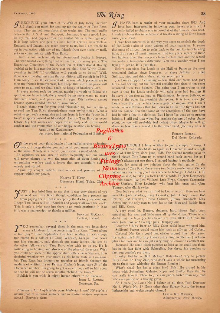 Boxing News Clipping #188 - Jimmy Lowery, Herbert Kronowitz, Billy Murray, Joe Muscato, Charley Davis
