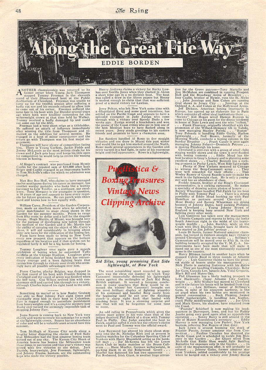 Boxing News Clipping #1880 - Sid Silas, Eddie Borden