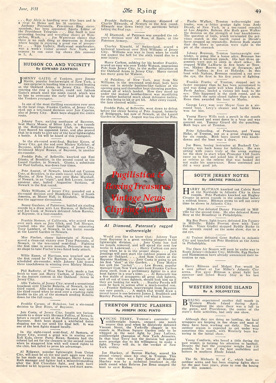 Boxing News Clipping #1881 - Al Diamond