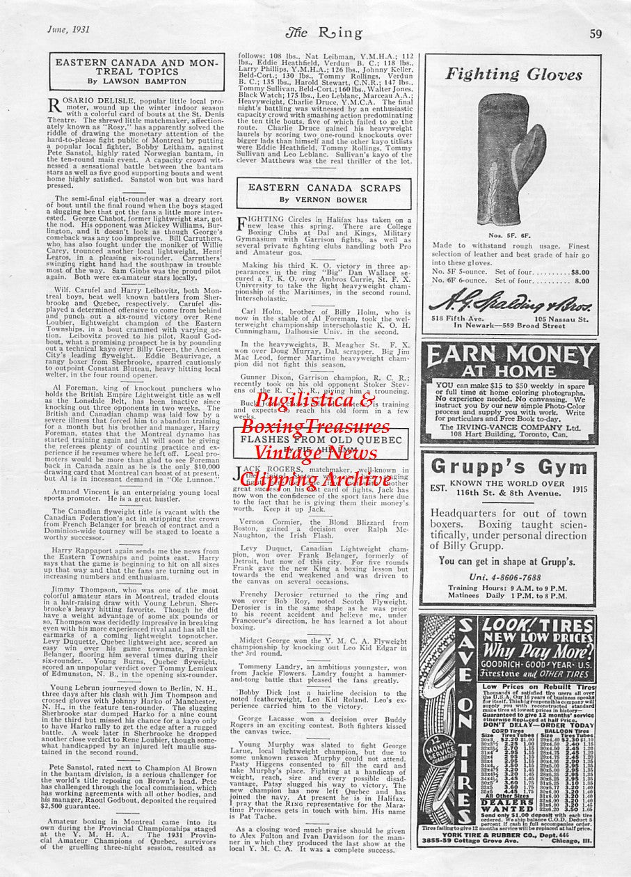 Boxing News Clipping #1884 - Joe Anderson, Elmer Cavanaugh