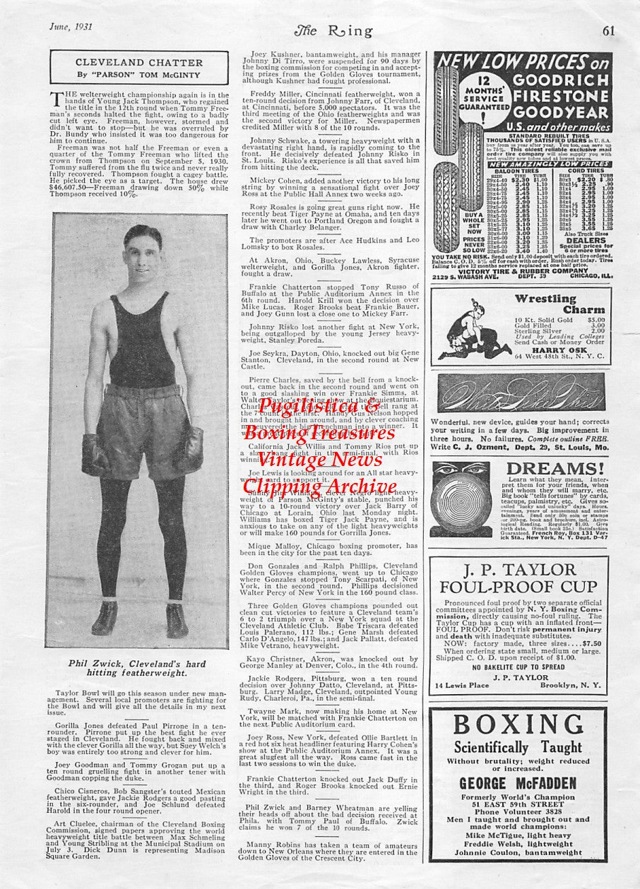Boxing News Clipping #1885 - Phil Zwick, Judy Zuniga