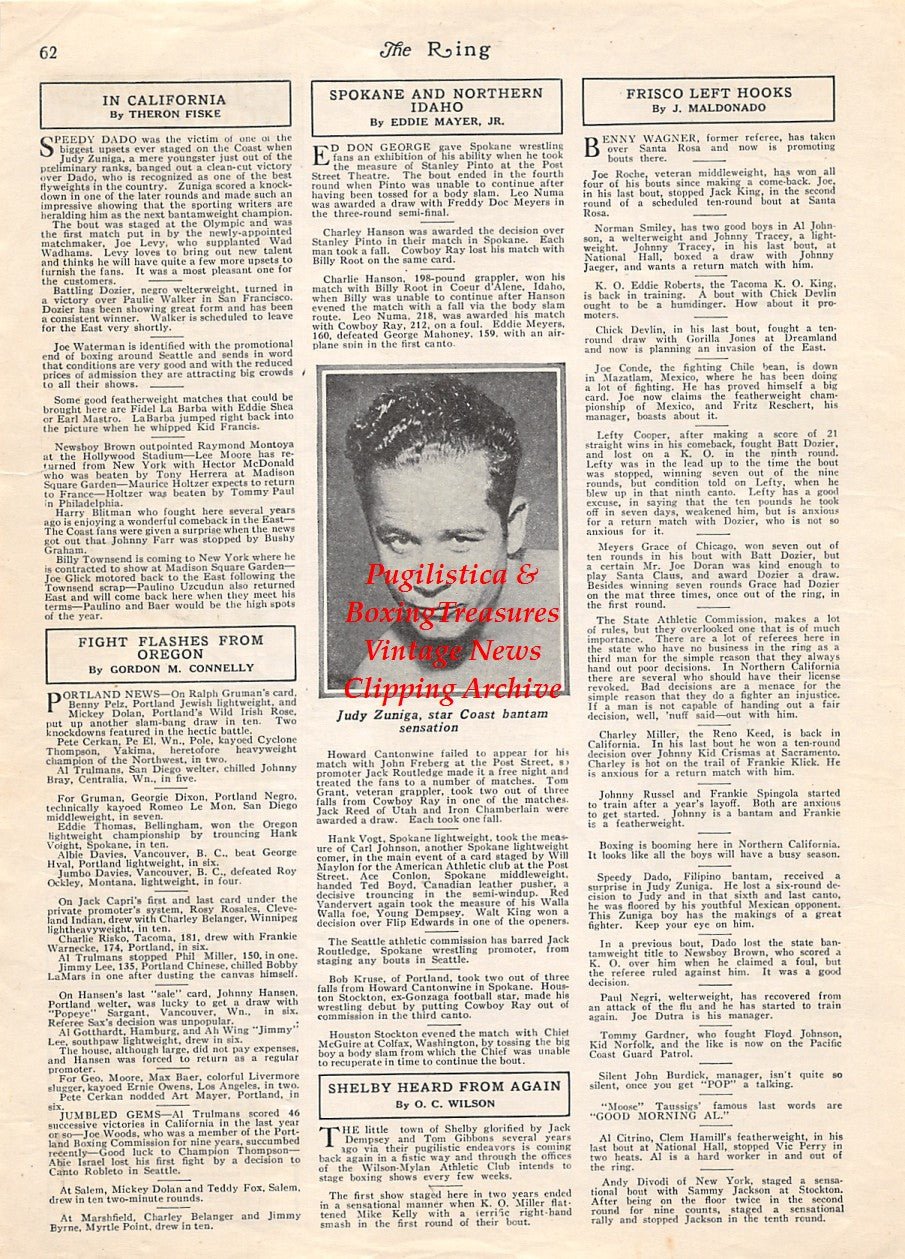 Boxing News Clipping #1885 - Phil Zwick, Judy Zuniga