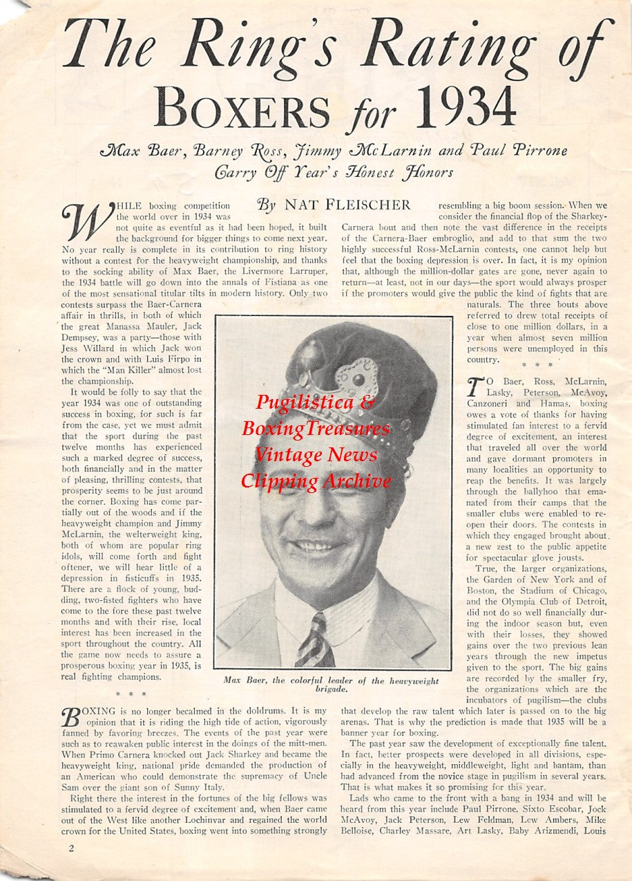 Boxing News Clipping #1886 - Max Baer