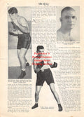 Boxing News Clipping #1888 - Paul Pirrone, Teddy Yarosz, Marcel Thil, Maxie Rosenbloom, Bob Olin, Jack Petersen