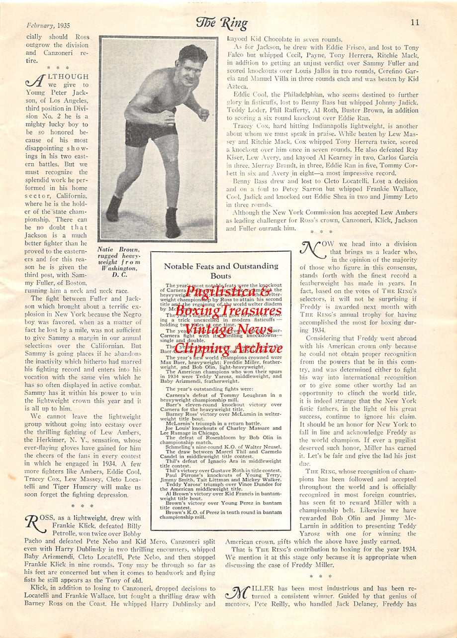 Boxing News Clipping #1891 - Natie Brown