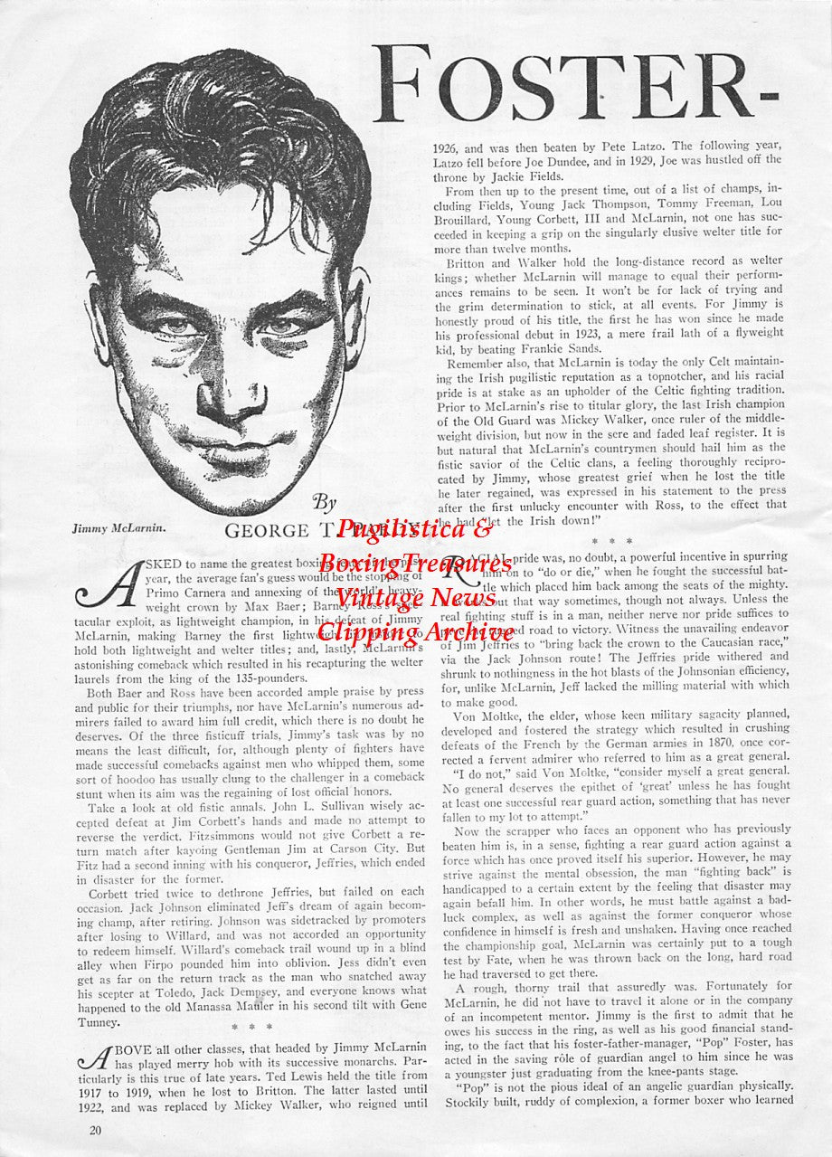 Boxing News Clipping #1894 - Jimmy McLarnin