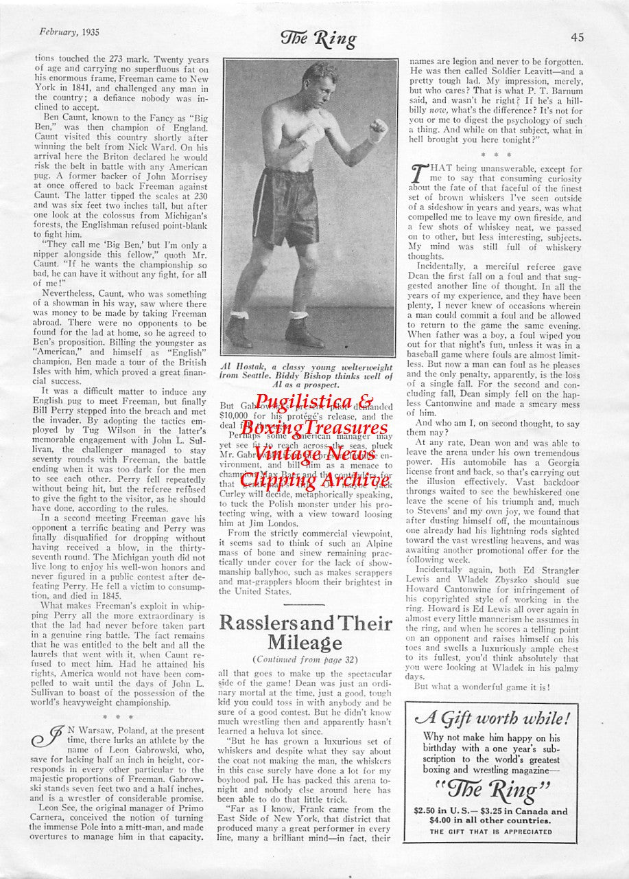 Boxing News Clipping #1901 - Al Hostak, Jimmy McLarnin family