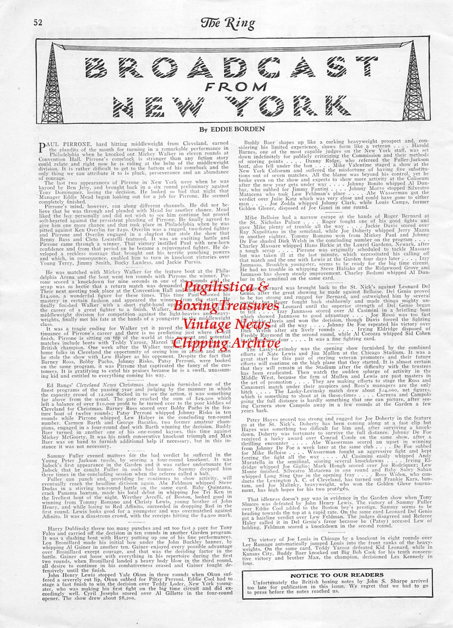 Boxing News Clipping #1902 - Max Baer