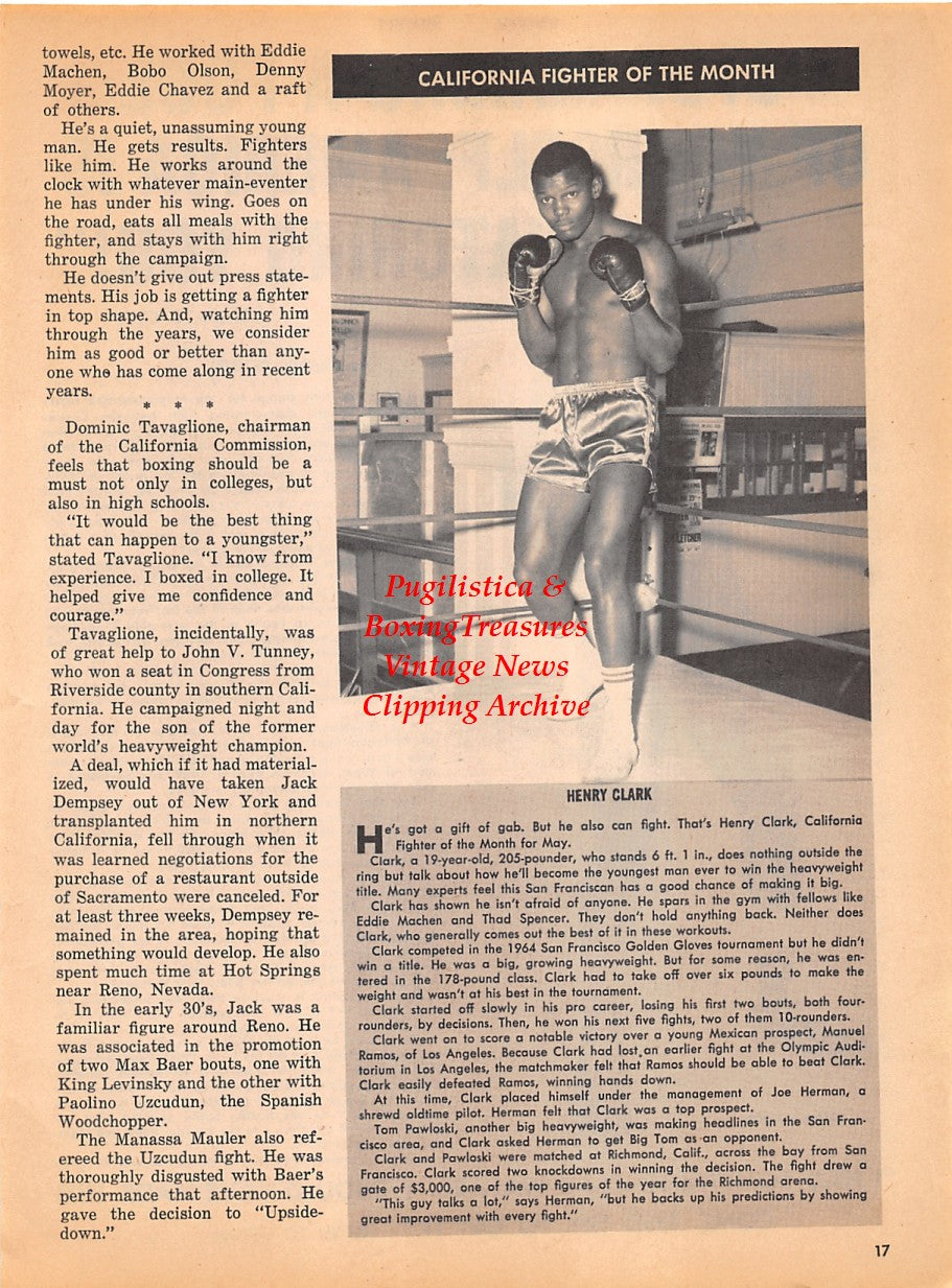 Boxing News Clipping #1910 - Henry Clark, Sonny Liston