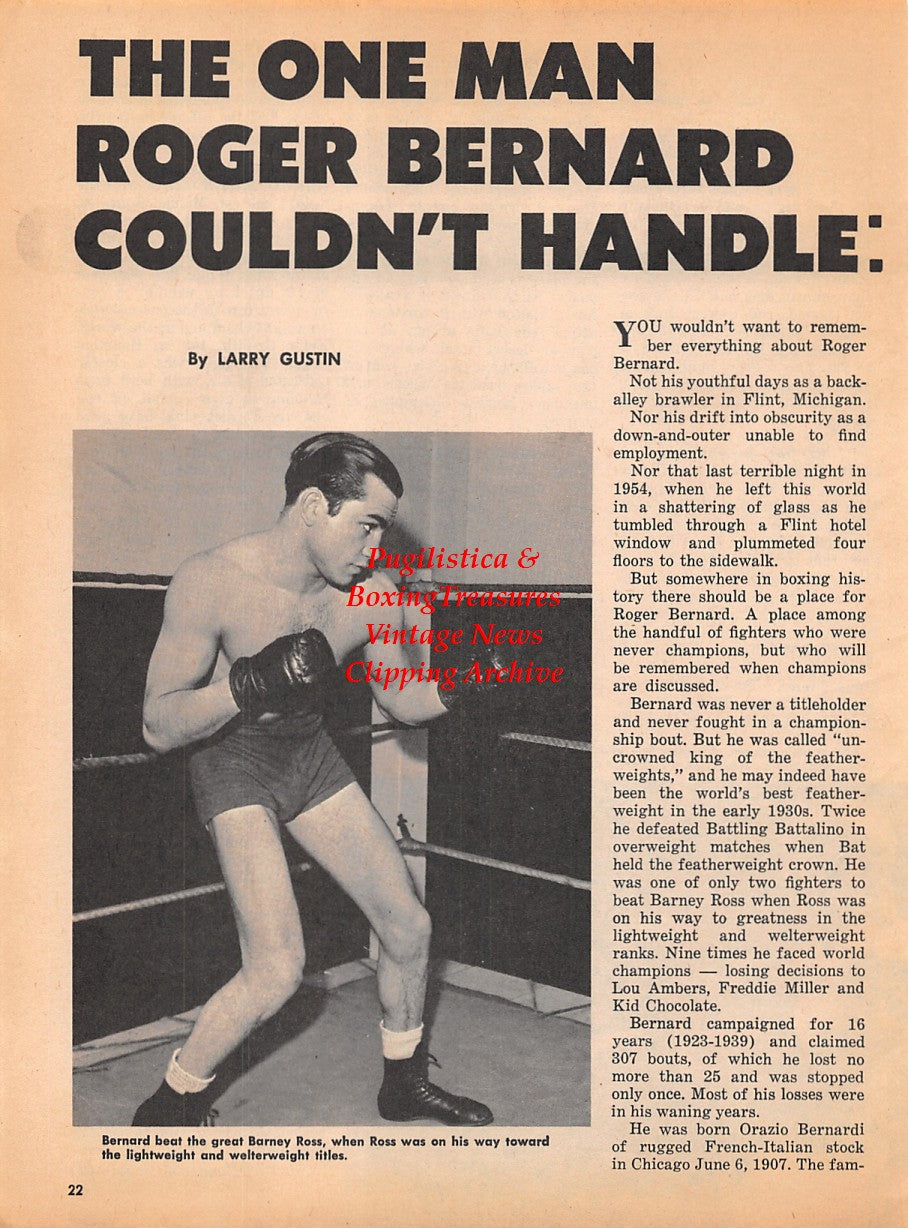 Boxing News Clipping #1912 - Barney Ross, Luis Rodriguez vs. Rubin Hurricane Carter