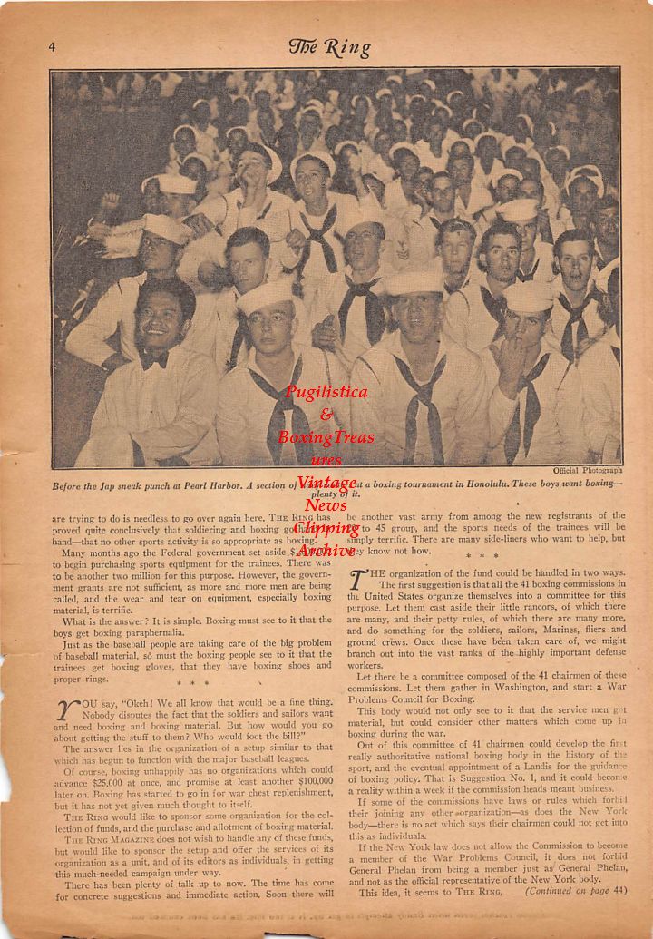 Boxing News Clipping #192 - 1942 U.S.S. New Orleans Boxing Team