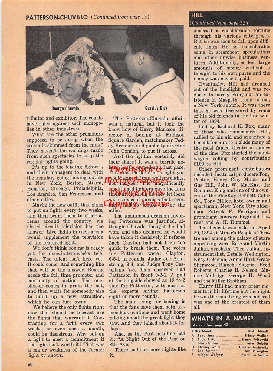 Boxing News Clipping #1923 - George Chuvalo, Muhammad Ali, wrestler Paul Jones