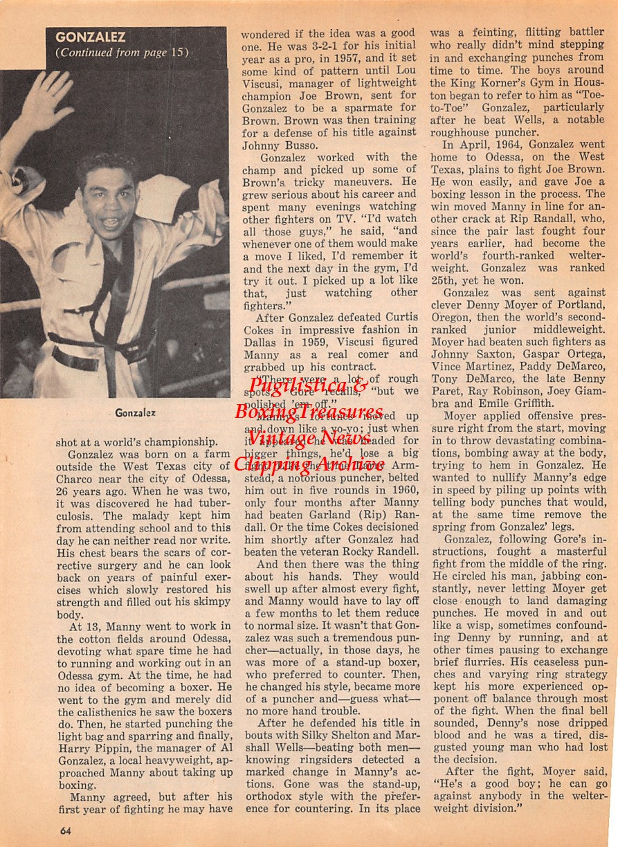 Boxing News Clipping #1925 - Manuel Gonzalez