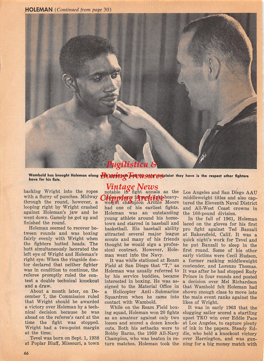 Boxing News Clipping #1926 - Tevel Holeman, Wes Wambold