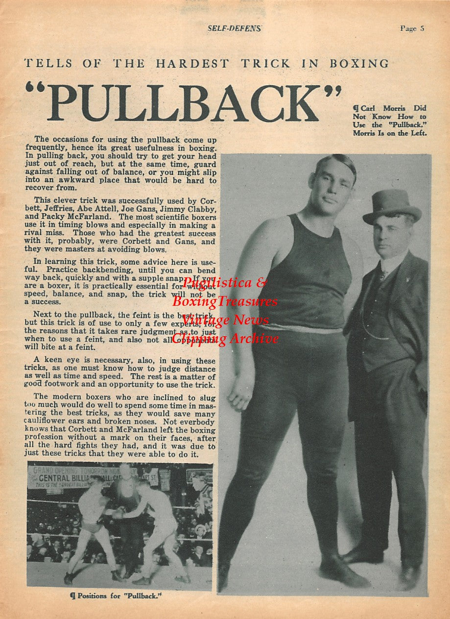 Boxing News Clipping #1929 - Carl Morris, Knute Hansen, Walter Friedman
