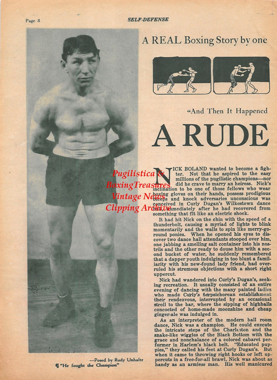 Boxing News Clipping #1930 - Rudy Unholz, Max Schmeling vs. Franz Diener