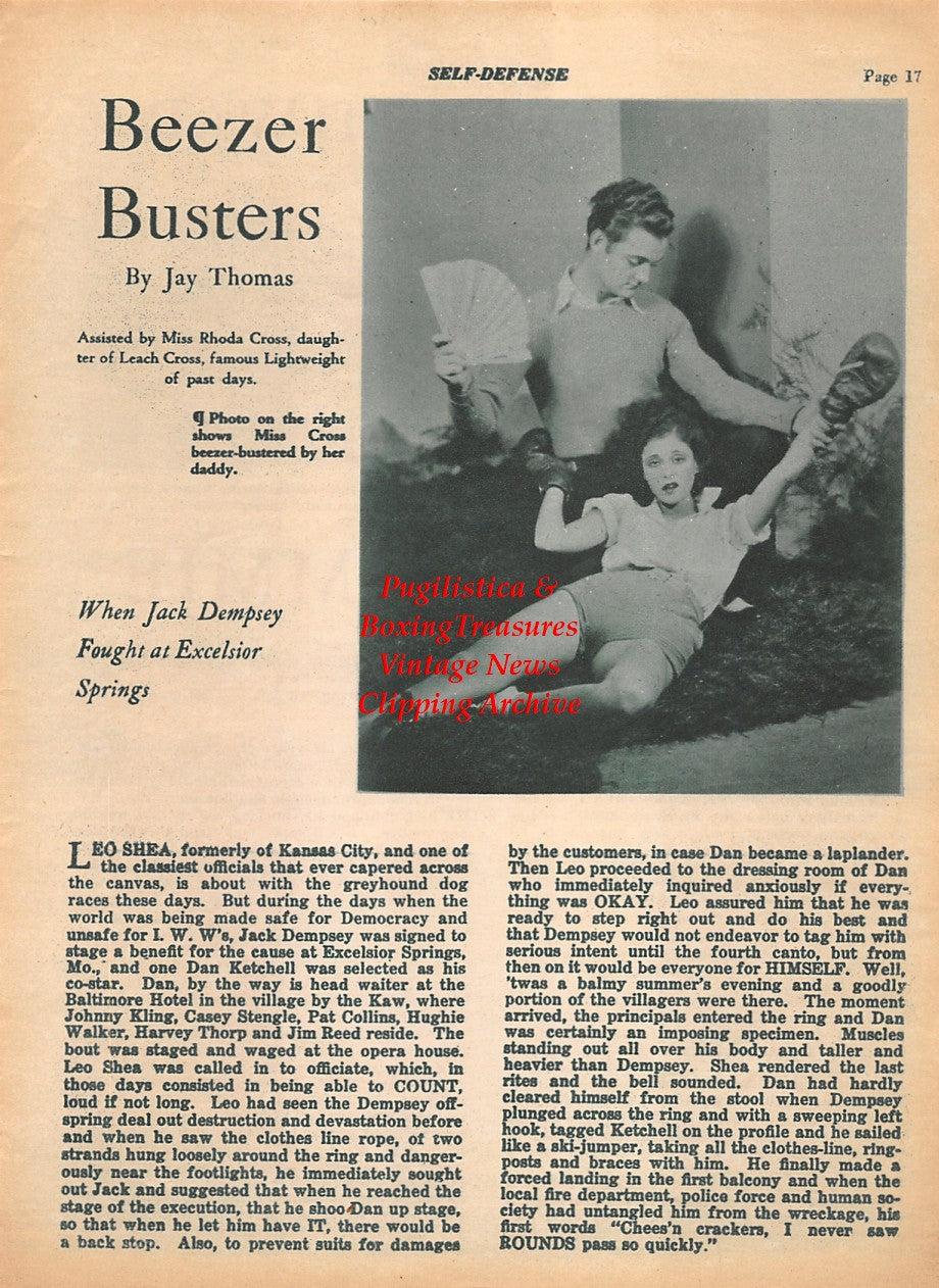 Boxing News Clipping #1933 - Miss Rhoda Cross (daughter of Leach Cross), Jimmy Bronson, Gordon Coughlin