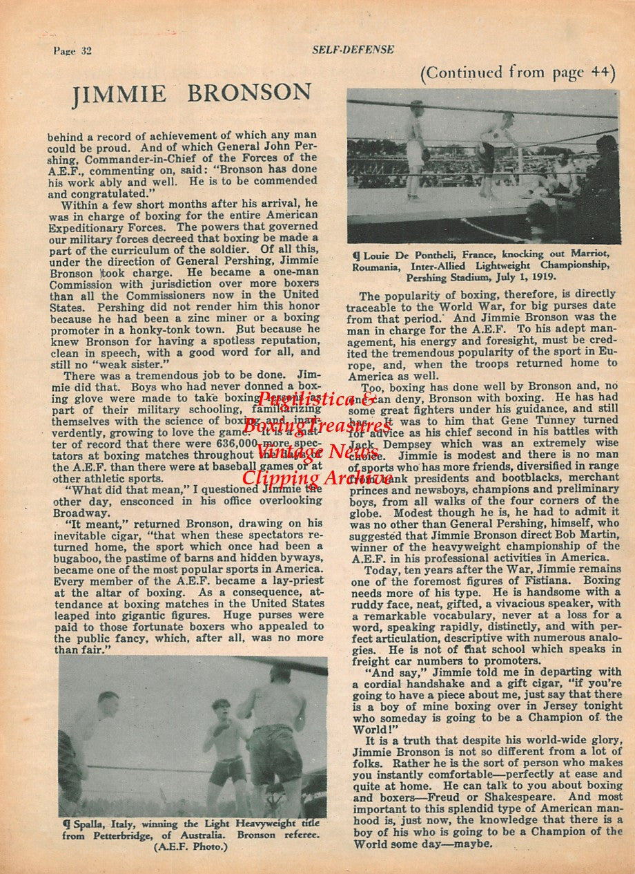 Boxing News Clipping #1938 - Jimmy Bronson, Erminio Spalla, Louie De Pontheli