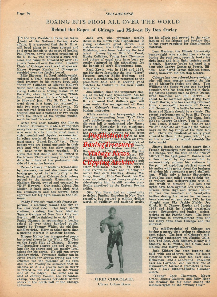 Boxing News Clipping #1939 - Kid Chocolate