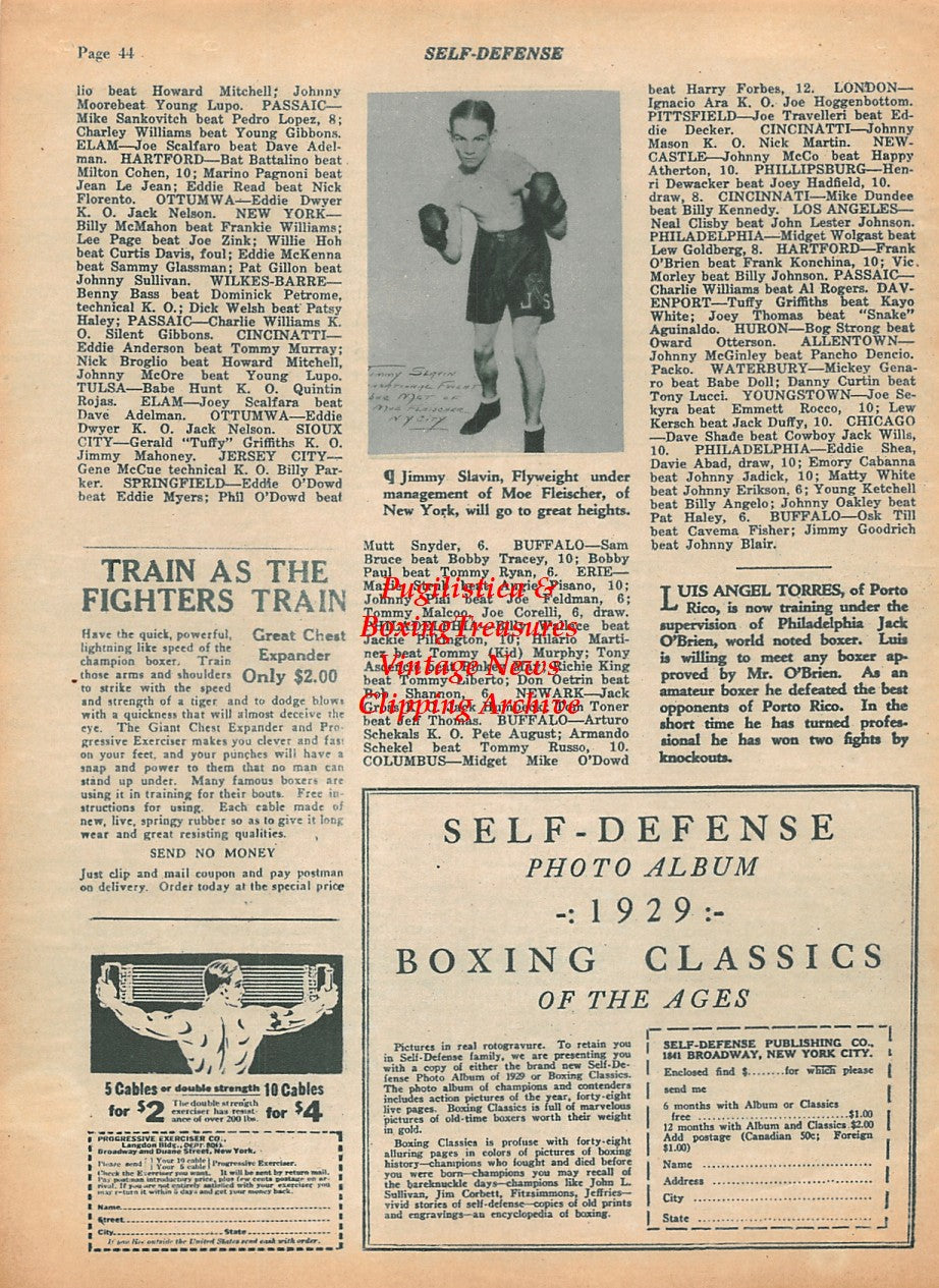 Boxing News Clipping #1942 - Jimmy Slavin