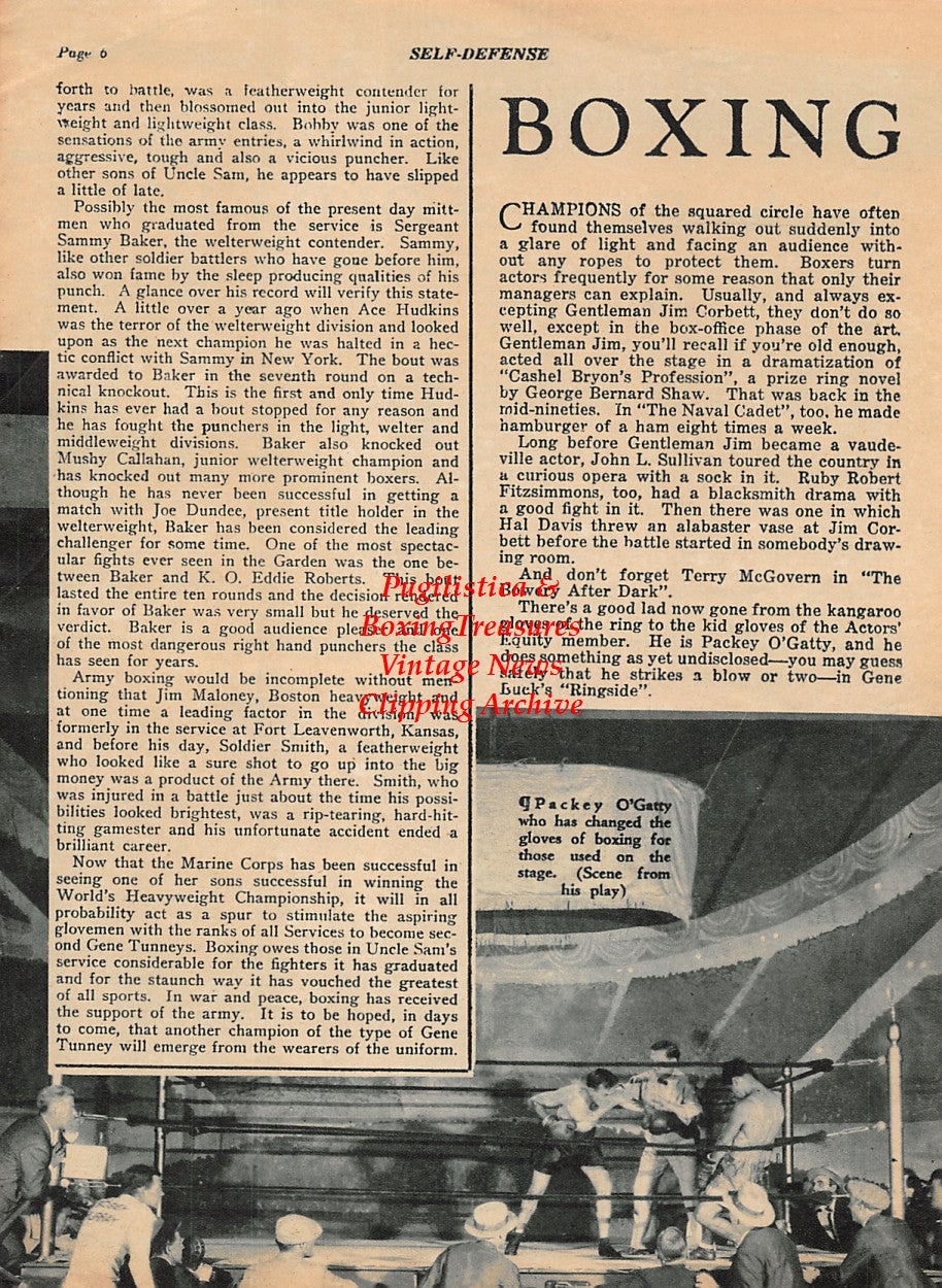 Boxing News Clipping #1945 - Bob Martin, Gunboat Smith, Jimmy Bronson, Billy Jacob, Scotty Monteith, Jake O'Brien, Packey O'Gatty