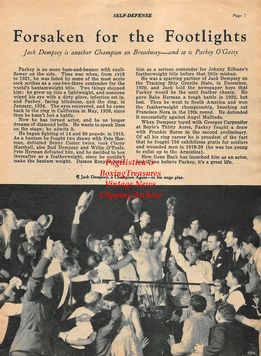 Boxing News Clipping #1946 - Jack Dempsey