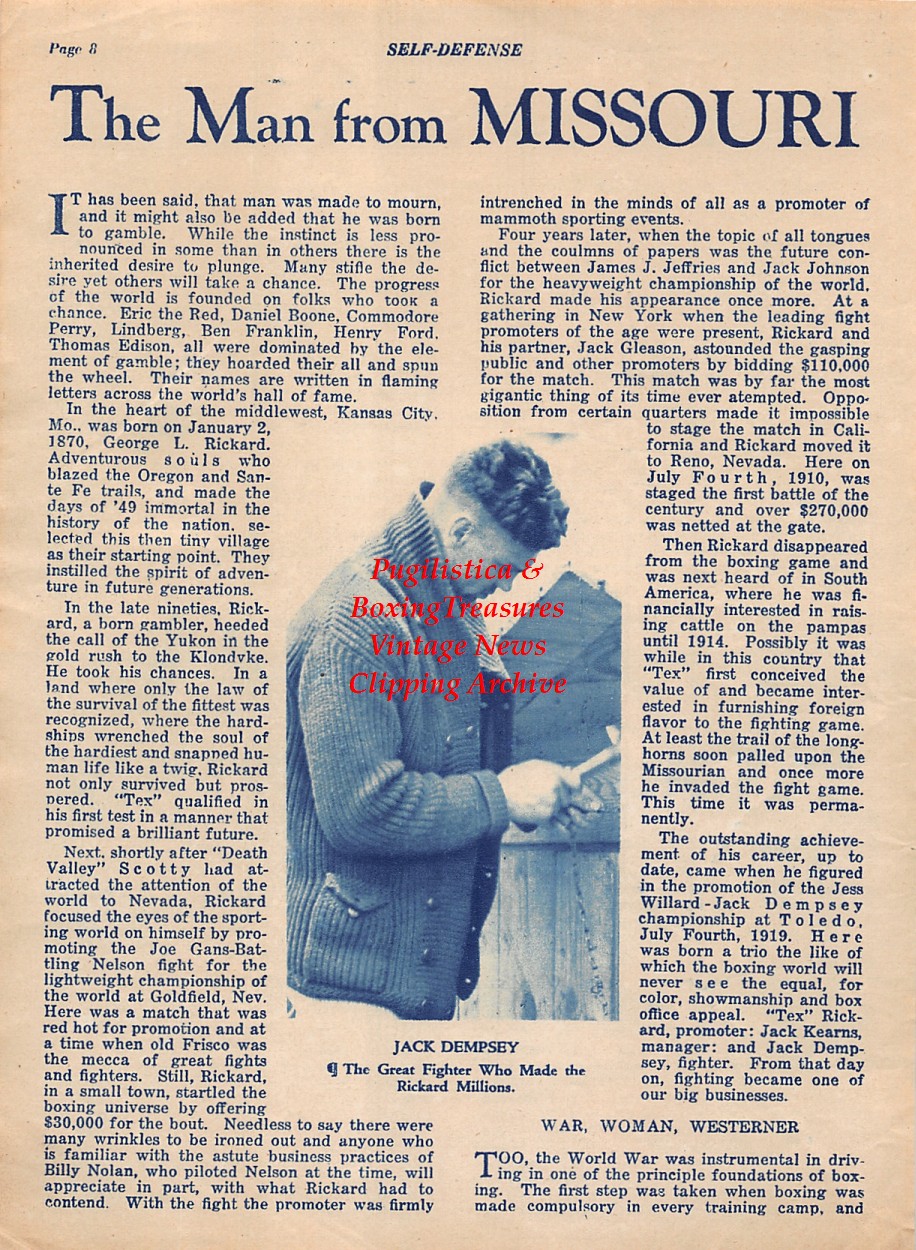Boxing News Clipping #1946 - Jack Dempsey
