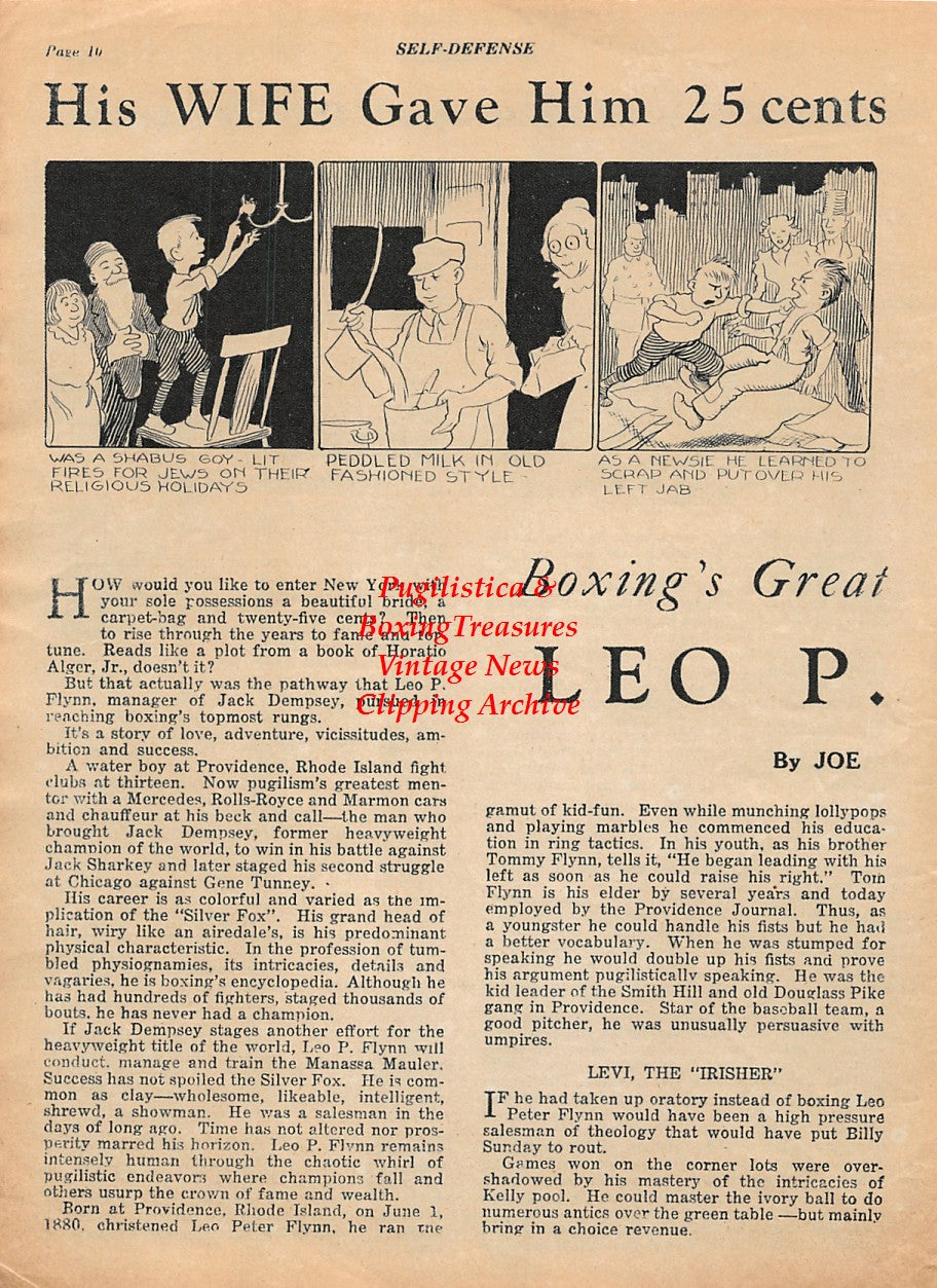 Boxing News Clipping #1947 - Leo P. Flynn, Jack Johnson vs. Jim Jeffries
