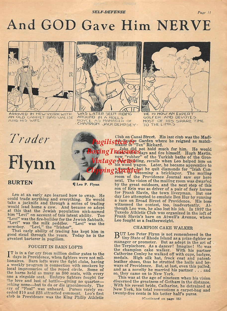 Boxing News Clipping #1948 - Leo P. Flynn, Gene Tunney