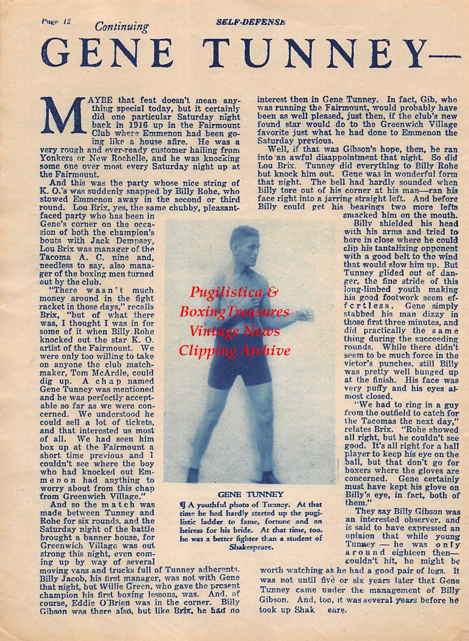 Boxing News Clipping #1948 - Leo P. Flynn, Gene Tunney