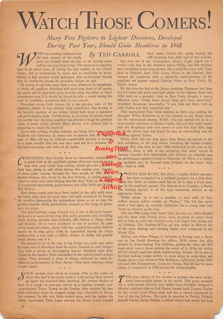 Boxing News Clipping #195 - Joe Louis vs. Buddy Baer