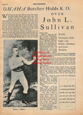 Boxing News Clipping #1951 - John L. Sullivan, Jack Johnson vs. Jess Willard