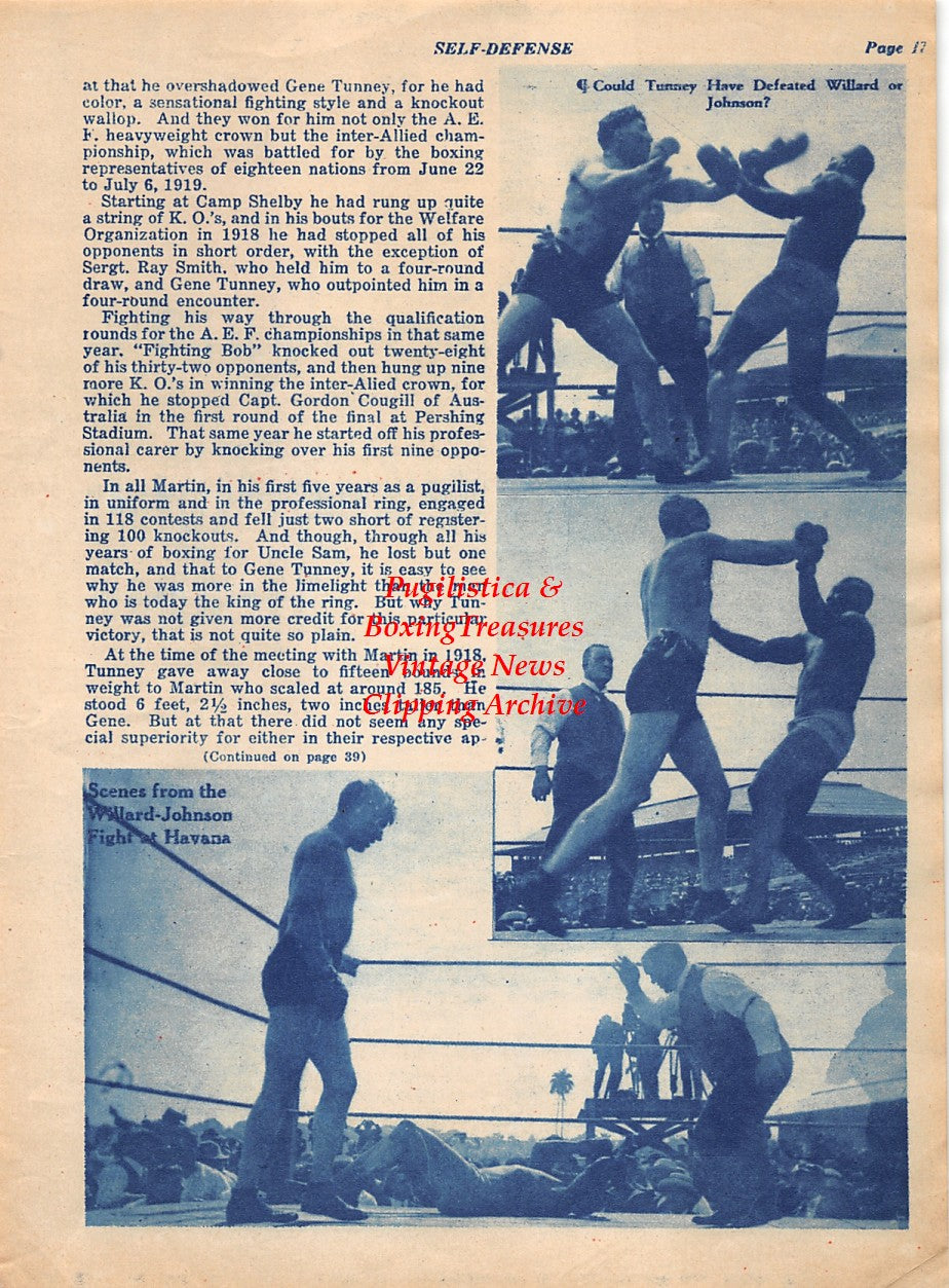 Boxing News Clipping #1951 - John L. Sullivan, Jack Johnson vs. Jess Willard