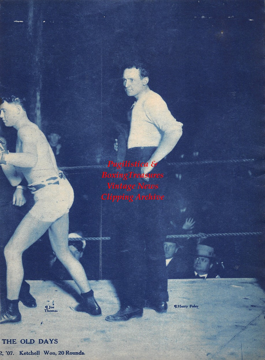 Boxing News Clipping #1953 - Stanley Ketchell vs. Joe Thomas (2 page centerfold), Billy Jordan, Sam Berger, Harry Foley