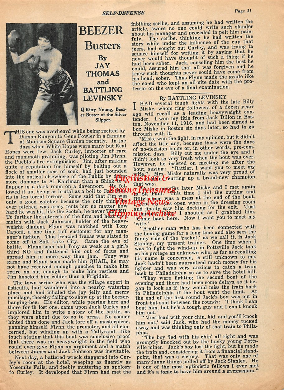 Boxing News Clipping #1956 - Baby Joe Gans, Kitty Young