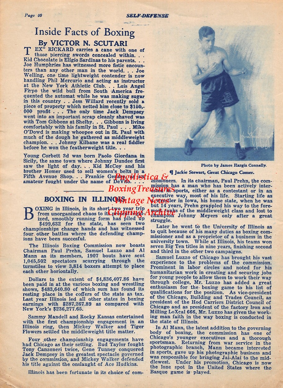 Boxing News Clipping #1960 - Jackie Stewart, Reverend Kelly