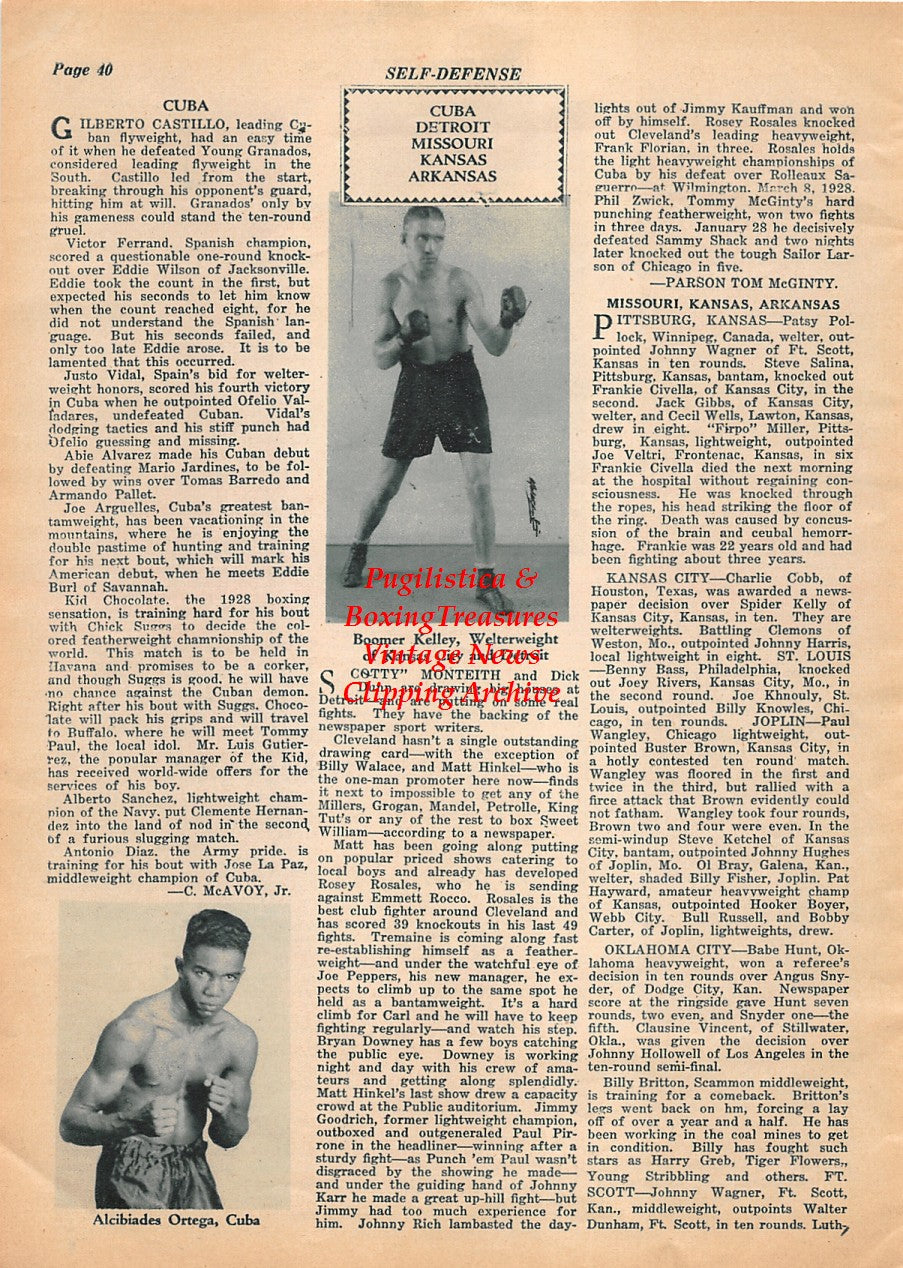 Boxing News Clipping #1966 - Boomer Kelley, Alcibiades Ortega, Paul Hooten