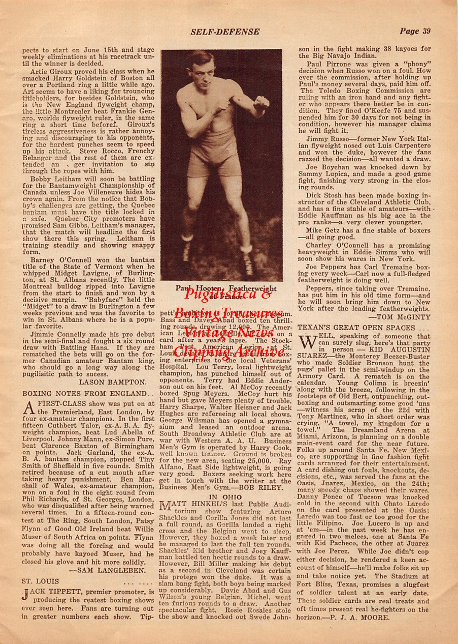 Boxing News Clipping #1966 - Boomer Kelley, Alcibiades Ortega, Paul Hooten