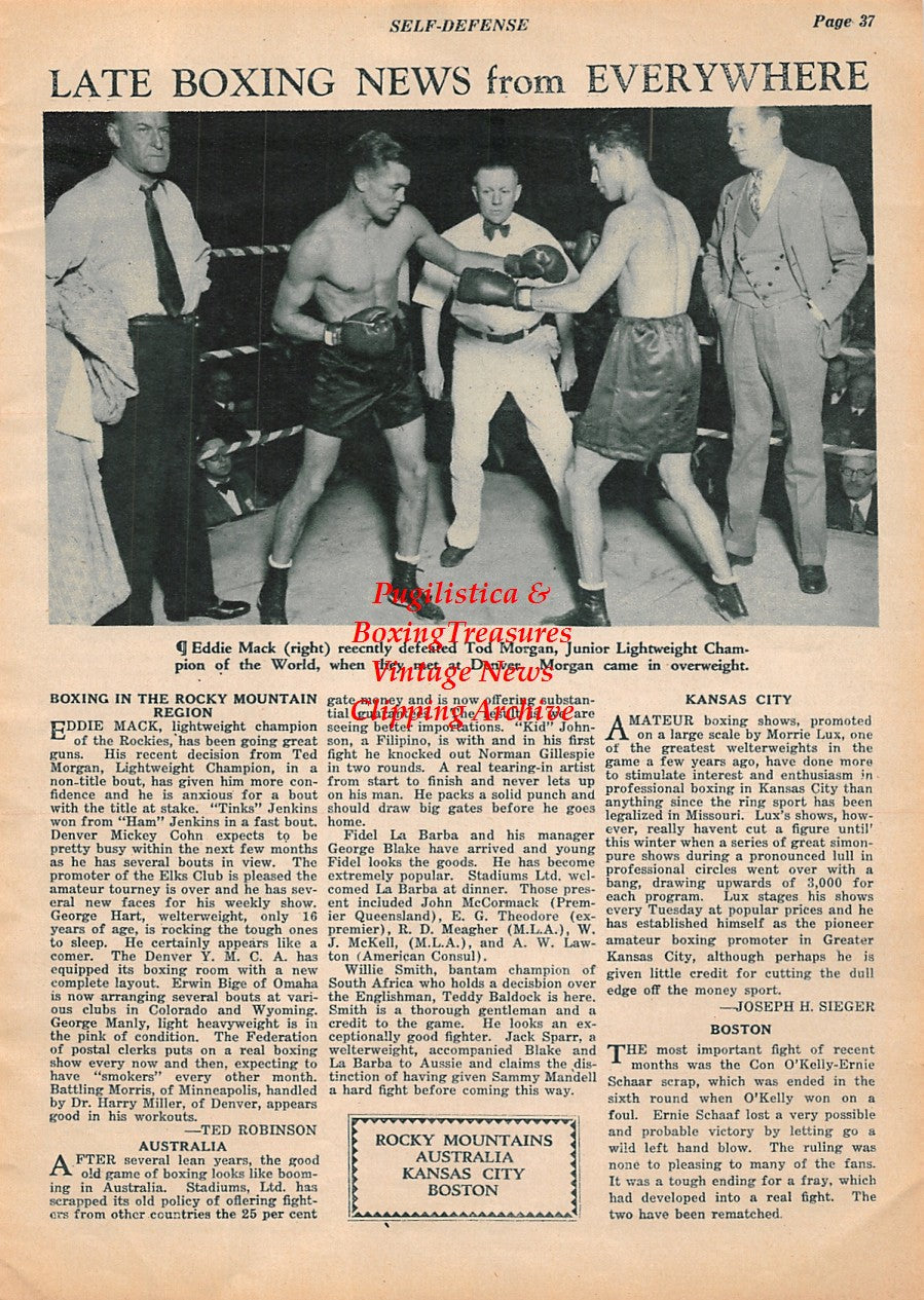 Boxing News Clipping #1967 - Eddie Mack vs. Tod Morgan, Tommy Loughran