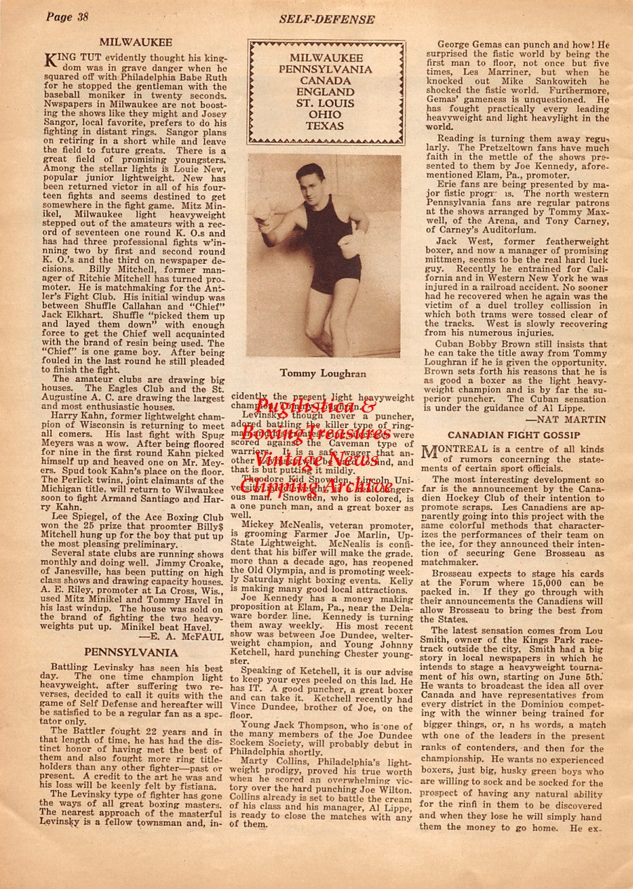 Boxing News Clipping #1967 - Eddie Mack vs. Tod Morgan, Tommy Loughran