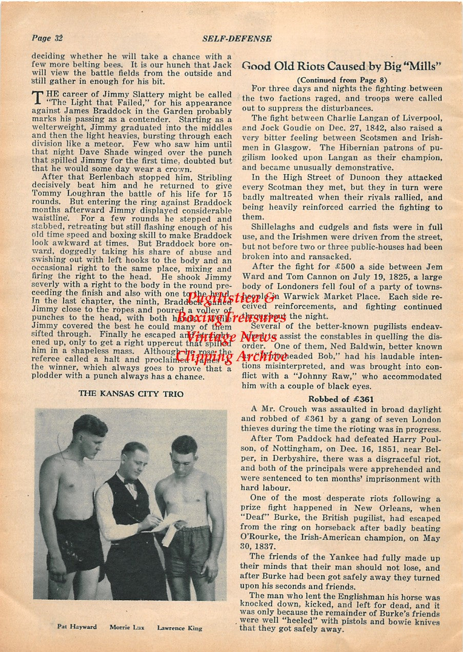 Boxing News Clipping #1970 - Pat Hayward, Morrie Lux, Lawrence King, Tony Martello