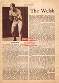 Boxing News Clipping #1976 - Freddie Welsh, Max Schemling vs. Johnny Risko