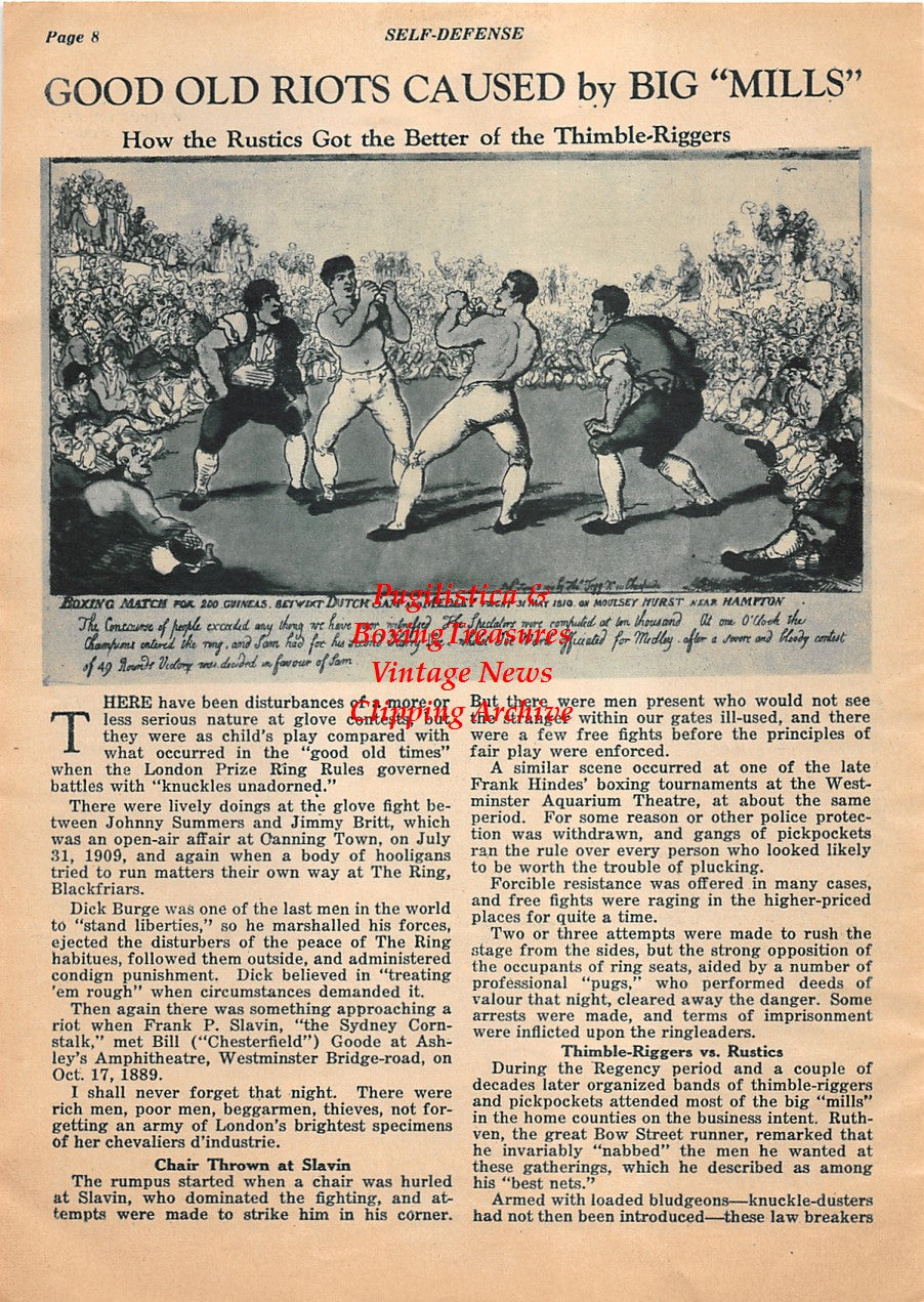 Boxing News Clipping #1978 - Dutch Sam vs. Ben Medley, Mike Collins
