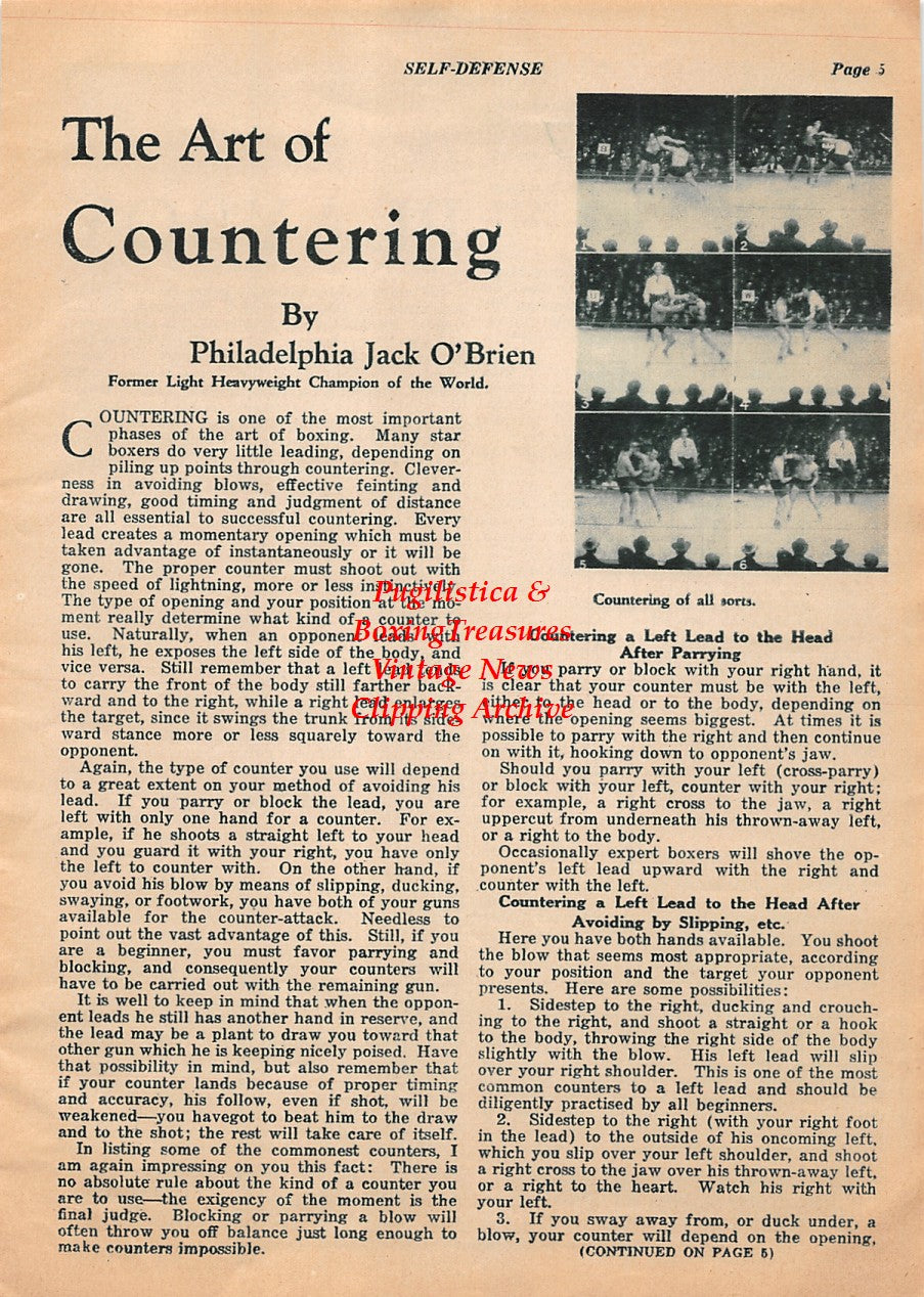 Boxing News Clipping #1979 - Philadelphia Jack O'Brien