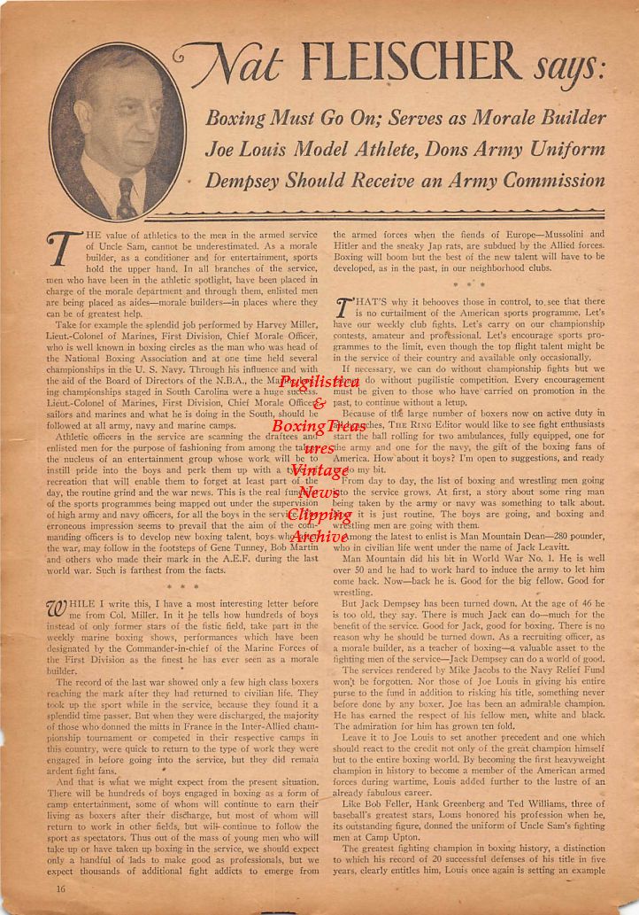 Boxing News Clipping #198 - Fred W. Stewart vs. Edward B. Zarczecki