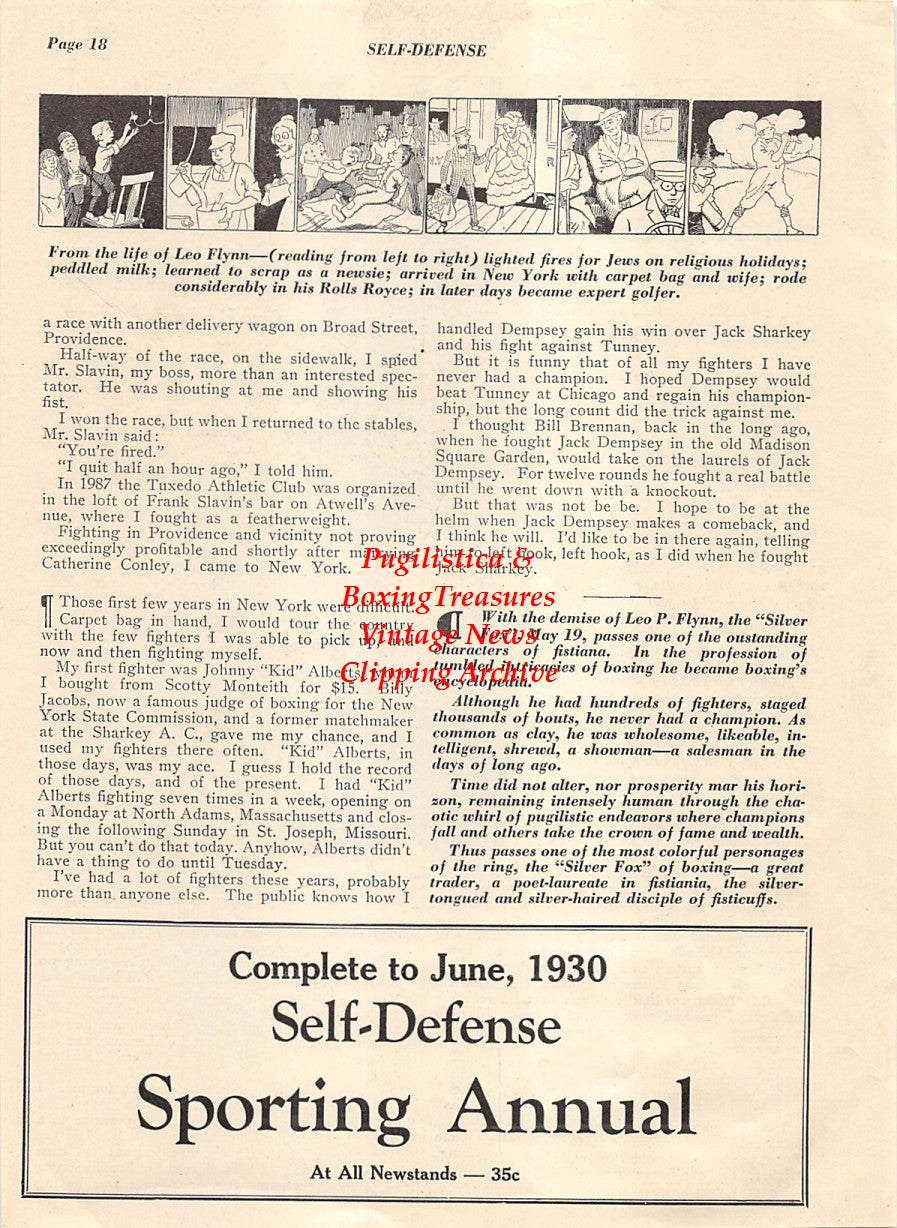 Boxing News Clipping #1990 - Leo P. Flynn, Jack Dempsey
