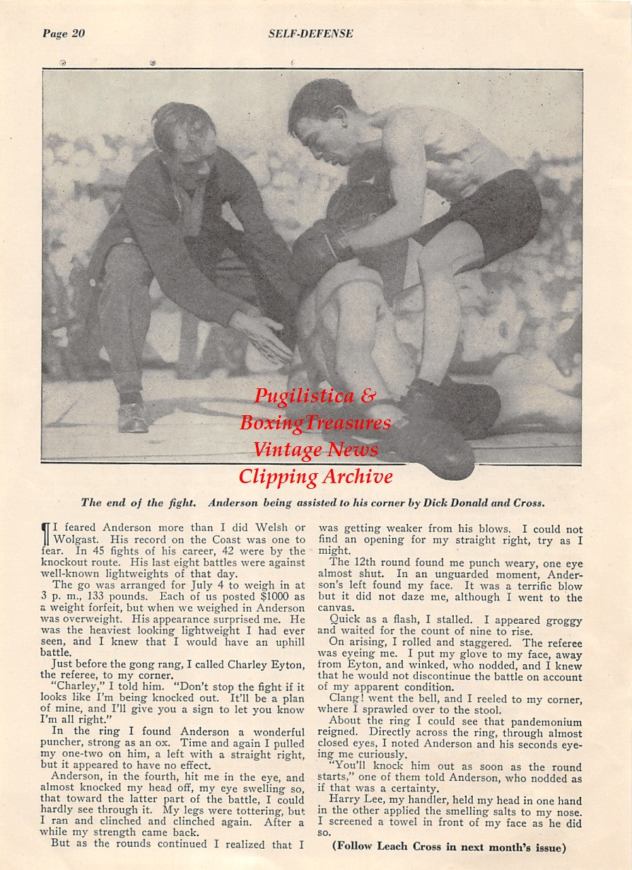 Boxing News Clipping #1991 - Leach Cross vs. Bud Anderson, Dick Donald