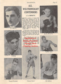 Boxing News Clipping #1993 - Al Mello, Tommy Freeman, Vincent Sereci, Jimmy McLarnin, Gorilla Jones, My Sullivan, J.A. Benetti